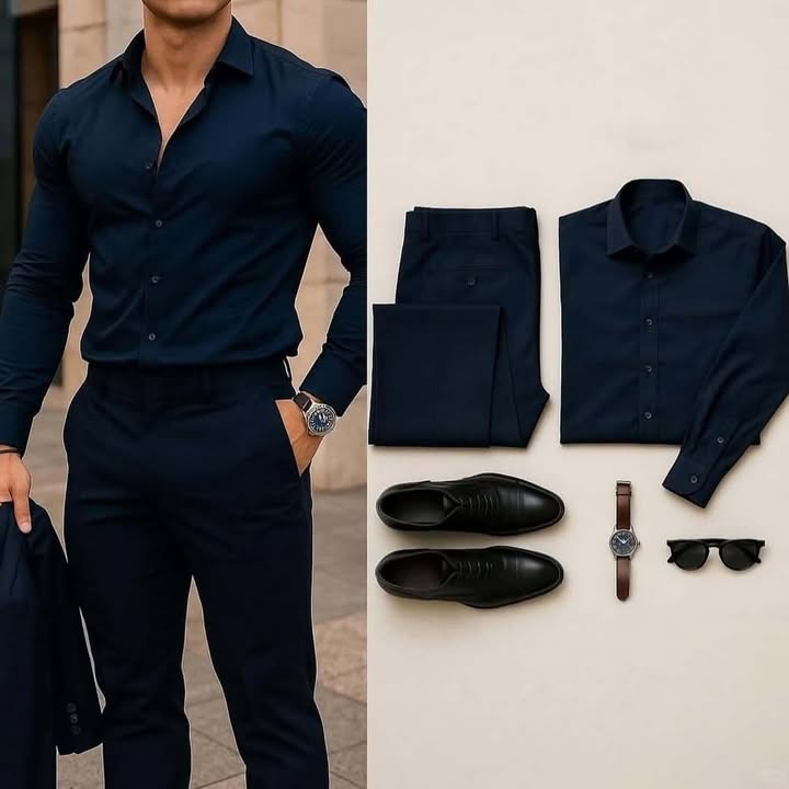 All black men's outfit combo